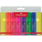 Faber-Castell Phosphor Pen Set 8&rsquo;li, Transparent Body, 7 Different Colors, Refillable, 3 Different Line Thicknesses