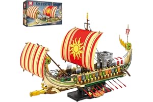 Reobrix pirate bateau Ensemble de construction, classique navire de guerre grec militaire 66102, jouet cadeau pour garçons 14 +, décoration de bureau à domicile, 2896 pièces