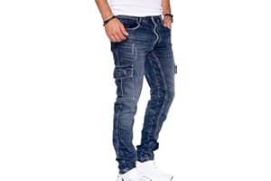 Styleko Herren Cargo Jeans Hose Herren Jeans Hose für Männer Jungen Regular Slim fit Denim Destroyed Jogger Freizeithose Casual Jeans Pants Jeans Herren Stretch 8003