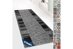 ‎FLOORDIREKT Floordirekt Teppichläufer mit Muster - maßgefertigter Feinschlingen Teppich Läufer für Küche, Flur & Wohnraum - Ornament Vintage Orient Gitter (80 x 300 cm, Navona)