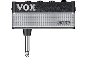 VOX - AMPLUG 3 US SILVER Mini Amplificatore Portatile Chitarra Elettrica,Suono Ispirato a Twin/Bandmaster,Effetti Tremolo/Chorus/Delay/Reverb, 2 Canali, Controlli Gain/Tone/Volume,Uscita Cuffie+Aux In