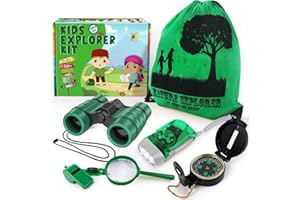 ESSENSON Kit d'exploration pour Les Enfants, Ensemble Explorateur Extérieur Jouets, Cadeau de Jouets d'extérieur pour Les 3 4 5 6 7 8+ Ans garçons Filles Enfants