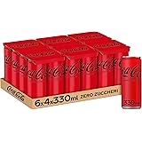 Coca-Cola Zero Zuccheri – 24 Lattine da 330 ml, Tutto il Gusto della Formula Coca-Cola Senza Calorie, Lattina 100% riciclabil