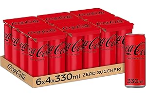 Coca-Cola Zero Zuccheri – 24 Lattine da 330 ml, Tutto il Gusto della Formula Coca-Cola Senza Calorie, Lattina 100% riciclabile, Bevanda Analcolica con Edulcoranti