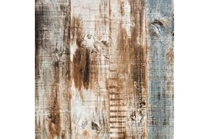 CICIWIND Niebieska folia samoprzylepna, brązowa, drewno, folia do mebli, tapeta o wyglądzie drewna, wodoszczelna, niebieska, folia do mebli, tapeta ścienna, na ścianę, meble, drzwi, szafę, stół, drewno, paski,