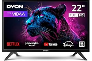 DYON Movie Smart 22 VX, 22", Full HD, Smart TV, avec triple tuner HD (DVB-C/-S2/-T2), App Store, Netflix, Prime Video, YouTube, DAZN, Disney+, modèle 2025