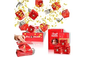 TWINSUN Überraschungsbox, Surprise Gift Box, Weihnachten Geschenke, Geschenk für Frauen, zusammenklappbare springende Pop-up-Geschenkbox für Weihnachten (Rot)