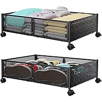 Underbed Storage FKUO 2 Tier Shoe Rack Underbed Organizer Storage Rack ...