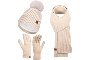 KULAMO Damska czapka zimowa długi szalik rękawiczki