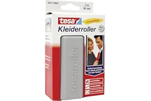 tesa Fusselentferner Universal-Abroller, leicht klebend, nachfüllbar, für Zuhause und Unterwegs mit grünem Anfasstreifen, Klapphülse