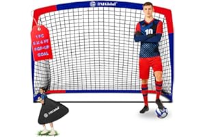 ONEGLOBAL Popup Football Goals with Carry Case | Portable Goal with Net for Garden | Upgraded, Durable & Robust Materials | Football Training Equipment & Gifts