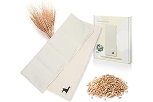 Nordstern Cuscino termico a forma di grano, 20 x 53 cm, adatto al microonde, contro le tensioni, come regalo per donne e uomini con rivestimento in 100% cotone