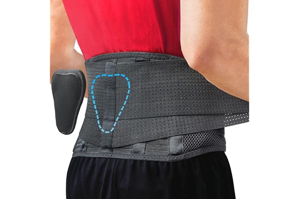 Back Brace från Sparthos - omedelbar lindring för ryggsmärta, herniated skiva, ischias, skolios och mer! - Andningsbar nätdesign med ländryggskudde