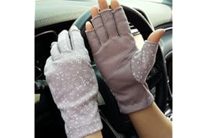 FAKEFACE Guantes de algodón para hombre y mujer, sin dedos, antideslizantes, para bicicleta, protección solar, manoplas para el medio dedo, guantes para conducir, moto, bicicleta, deporte, camping,