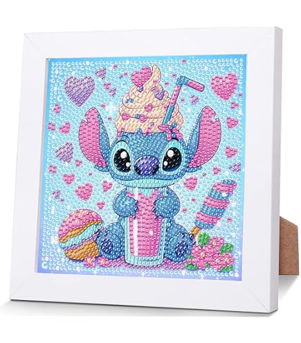 stitch - crystal art kit - carte broderie diamant 18x18cm | activites creatives et manuelles | jouéclub