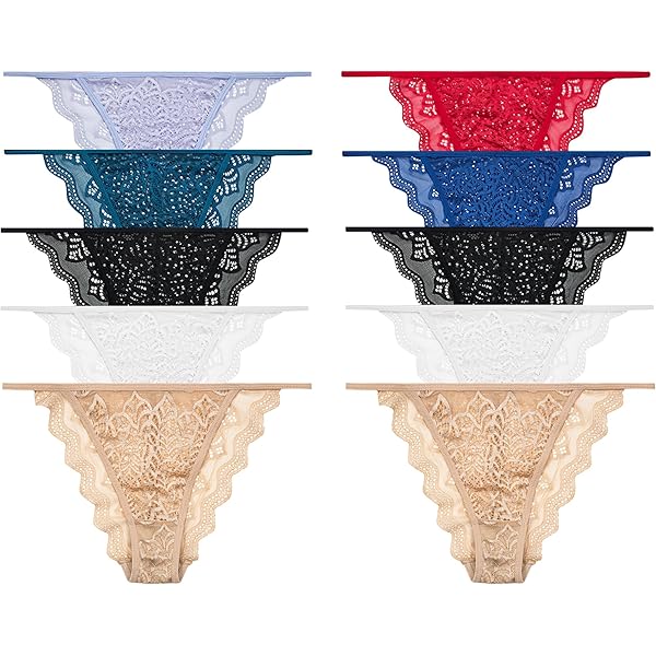 Iris & Lilly Damen Tanga-Unterwäsche Baumwolle, 10er-Pack