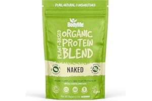 BodyMe Organic Vegan Protein Powder Blend, Naked Natural - Unsweetened, Low Carb, 3 Plant Based Vegan Protein Powder with 25g of Complete Protein, Gluten and GMO Free, 1kg | UK