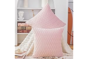 Madizz 2 Pezzi Federe in Velluto Copricuscini Morbido Decorativo Fodere per Cuscino Lusso Stile per Divano Camera da Letto Rosa chiaro Quadrate 40x40 cm