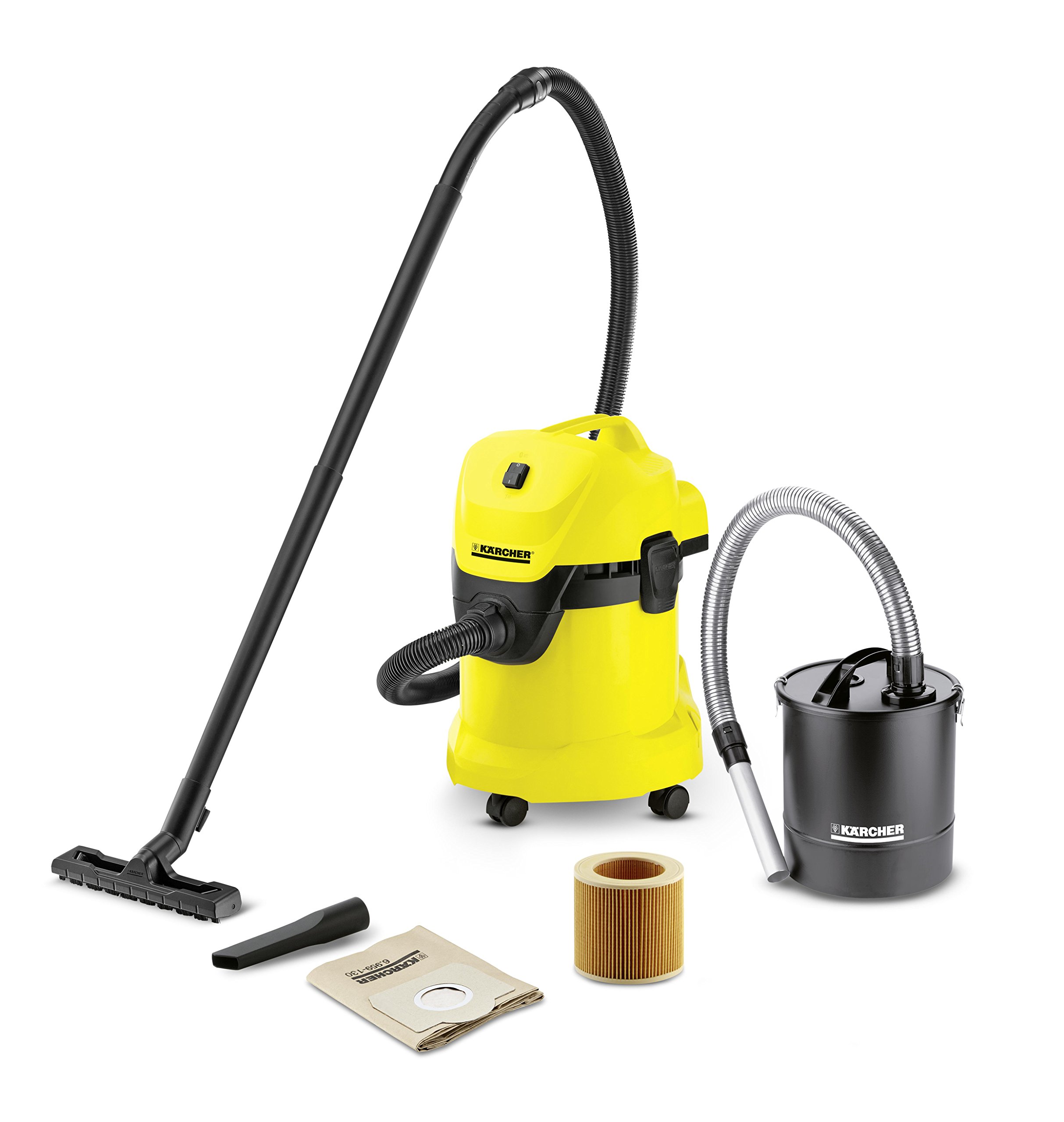 Kärcher Mehrzwecksauger WD 3 Fireplace Kit (Behältergröße: 17 l, Tatsächliche Saugleistung: 200 Air Watt, Aschefilter…