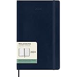 Moleskine Agenda Settimanale con Spazio per Note 12 Mesi 2024, Agenda 2024, Formato Large 13x21, Copertina Morbida e Chiusura