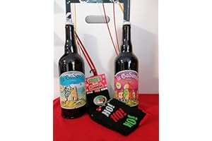 coffret cadeau + 1 paire de chaussette fantaisie + 2 bières Gabarde blonde & IPA - 75cl BIO.