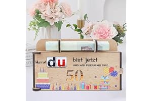 FRIEDWOHL Duplo Schokoriegel Geschenkbox Deko, Duplo Geschenkbox, Originelle 50. Geburtstag Geldgeschenke Holz, 50 Geburtstag Deko, für Frauen und Männer, Geschenk - Schokoriegel Geschenkbox ohne Duplo
