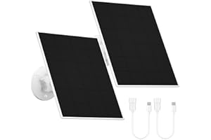 RHORAWILL Lot de 2 panneaux solaires pour appareil photo eufy, 5 V, 5 W, panneau solaire pour eufyCam 2/2 Pro/2C/2C Pro/3/3C/E/E20/E40/L20/L40/S330, SoloCam E20/E40/S230/Spotlight, chargeur de panneau solaire