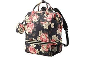 Augot Mochila para Pañales, Multifunción Mochila Bebe Gran Capacida Mochila Carro Bebe Bolso Cambiador con Bolsa Térmica Aislada & Bolsa Chupete & Bolsillo Oculto & Interfaz de Carga USB