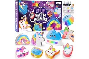 TOYSSA Badebomben für Kinder Bastelset, 8Pcs Wolken& Einhorn & Regenbogen Badebomben Personalisierte Geschenke Badezusatz Badekugeln Selber Machen Kinder Bath Bomb Geburtstagsgeschenk für Mädchen 3 4 5 6 7 8