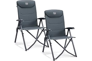 ‎TIMBER RIDGE TIMBER RIDGE Campingstuhl Faltbar Hohe Lehne Kleines Packmaß Klappstuhl Camping 150kg mit 4 Positionen verstellbar mit Tasche Liegestuhl Alu für Garten Balkon Wohnmobil