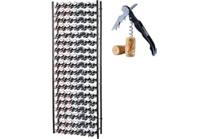 Lendo Online Portabottiglie di Vino - Scaffale Vino - 18 Ripiani, 108 Bottiglie - 65x20x180cm - Con Cavatappi Nero Verniciato a polvere Metallo Acciaio Portabottiglie Stile Industriale