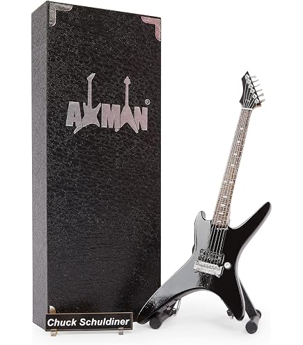 AXMAN Kirk Hammett (Dracula) Mini-Gitarre 1/4 – Cooles Musik-Geschenk Für Metallic-Fans, Handgefertigt Mit Box & Ständer