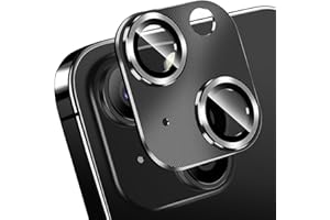 QHOHQ 3 Pièces, Protection Objectif Caméra pour iPhone 15 (6,1") et iPhone 15 Plus (6,7"), Alliage de Zinc Monobloc Protege Camera, [Version Améliorée], Ultra HD, Incassable - Noir