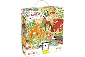 BANANA PANDA Wild Jumbo Floor Puzzle Forest Animals - Includes 40 Large Jigsaw Pieces with a Big Completed Size of 26” x 19” - for Kids Ages 3 Years and up
