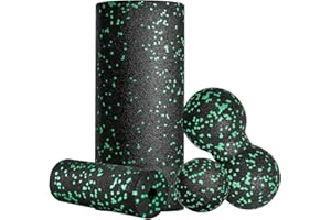 LUJASI Fitnessrolle Faszienrolle Set Blackroll Foam Roller Faszien Set mit Faszienball Mini Faszienrolle Klein und Duoball für Yoga Faszien Training von Muskeln (Green)