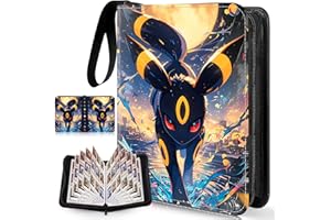 Holyhcx 50 Pages Classeur Carte Imperméable,900 Cartes Album Carte,Portable Porte Carte,Livre Carte avec Fermeture éclair,Double Face Albums pour Cartes à Collectionner,Cadeau Noël/Anniversaire