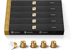 Nespresso Original – Bundle 50 Capsules de café Volluto – Intensité 4 – Pour Espresso & Cappuccino Recette Lait – (5 étuis de 10)