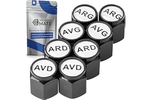 YOUR DAY MATE Bouchon de Valve en ABS, Lot de 8, Bouchons Noirs marqués avec Joint pour valves de Voiture, Moto, Scooter, remorque et vélo, marqueur de Pneu Voiture, Bouchon Valve Pneu Voiture avec marquage