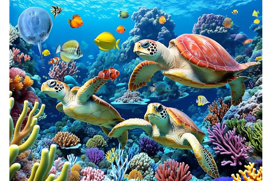 Jigsaw Puzzles 500 Pieces for Adults Puzzles for adults 500 Piece Puzzle Educational Games -Sea Turtle Puzzle Gifts