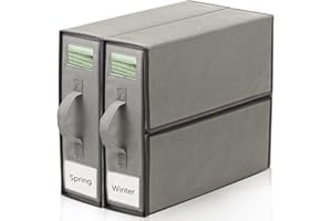 Aqash Bed Sheet Organiser Storage Box - Foldable Sheet Bedding Organizer Clothes Folder for Linen Closet Queen or King Sheets 2 Pack