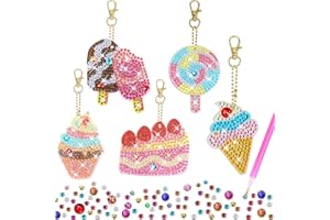 KISS BABY Cadeau Fille 5 6 7 8 9 10 Ans, Activites Manuelles Jouet Enfants 6-8 Ans Kits de Loisirs Créatifs Cadeau Anniversaire Fille 7-8-9 Ans Jeux Bricolage Diamond Painting Porte-clés