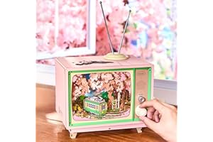 Rolife Kit de Modelo Caja de Música Viaje de Ensueño Sakura Casa en Miniatura con Escena de Cerezos en Flor Casa de Muñecas de Madera Regalo de Cumpleaños para Ella