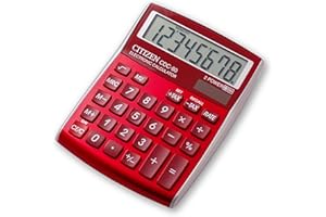 CITIZEN CDC80 Designline 108 x 135 x 24 mm Desktop Calculator - Red