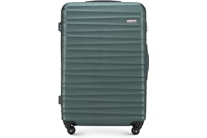 WITTCHEN Valise Grande Taille Valise de Voyage à roulettes Coque Rigide ABS 4 roulettes Spinner Serrure à Combinaison Poignée télescopique Groove Line Taille XL Vert Air France/Easyjet/Ryanair
