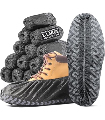 URBAN MEDICAL Couvre-chaussures Solid-Dry jetable/réutilisable | 5,5 g par couvre-chaussure | Imperméable avec semelle antidérapante | Extra fort: indéchirable et anti-perforation | 100 pièces
