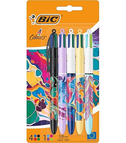 Balpen BIC 4-kleuren Minions, medium, klassiek, display 40 stuks