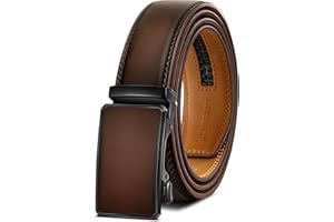 KEMISANT Cintura Uomo, Cintura Pelle Uomo Cricchetto Automatica Fibbia 35mm,Trim Regolabile per Adattars