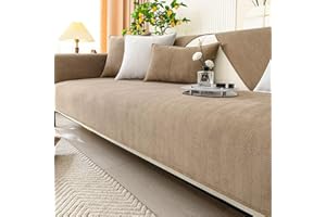 Gluhbirnen Narzuta na sofę, narzuta na sofę, antypoślizgowa narzuta na sofę, struktura w jodełkę, ochrona przed psem, kotem, kolor kawy mlecznej, 90 x 160 cm