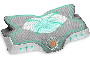 Elviros Zervikale ortopedyczna poduszka pod głowę z pianki memory, zdejmowana, ergonomiczna poduszka pod kark dla osób śpiących na boku