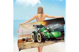 ‎ROWJOY Rowjoy Tractor Beach Towel, 70 x 140 cm, Microfibre Beach Towel, Bath Towel for Children, Women, Men, Sand-Free for Beach, Pool, Swimming, Bathroom (T2 - 70 x 140 cm)